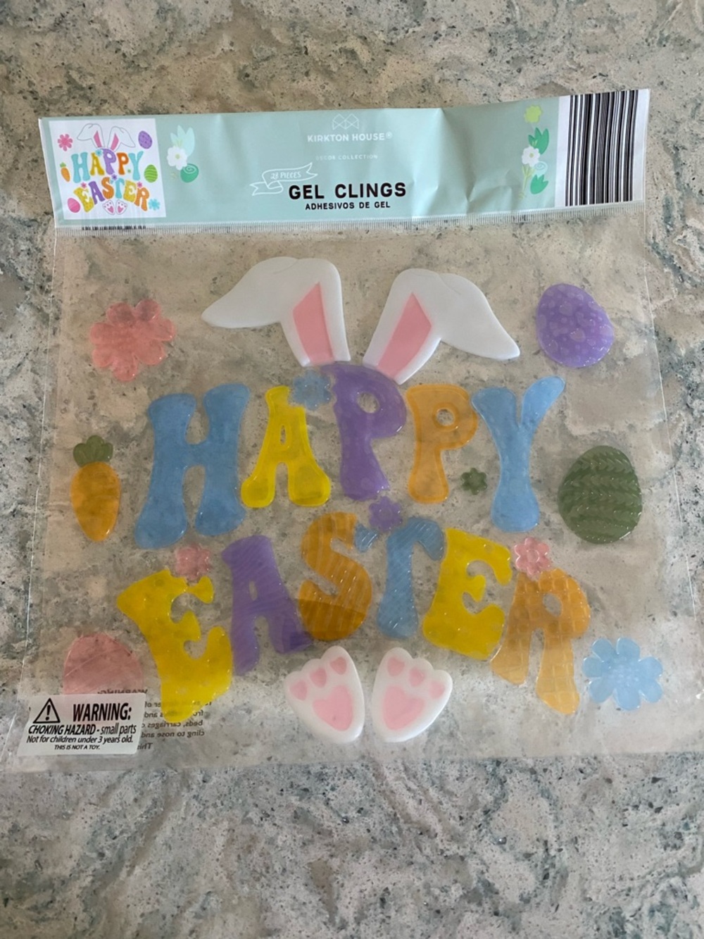 Kirkton House Happy Easter Gel Clings - Pastel Multi